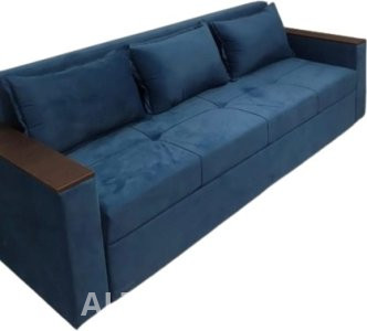 MSQ диван прямой premium 02, обивка текстиль, 80х210х75 см, синий