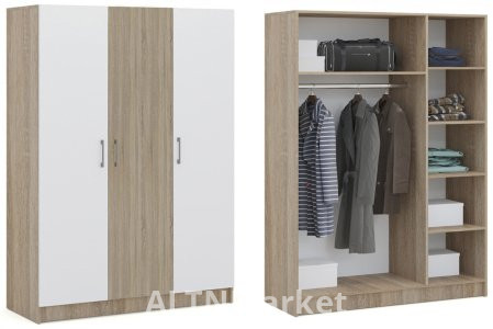 Распашной шкаф IMPERIAL Алёна, 120.2x190.5х46.6 см, белый, коричневый