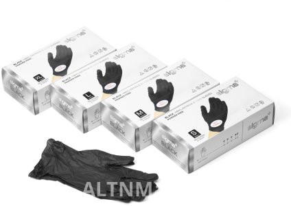 Медицинские перчатки SIgma+ винил 100 шт черный L