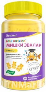 «Эвалар» ЖАҚ «Бала аю» формуласы Омега-3 таблеткалары 30 дана
