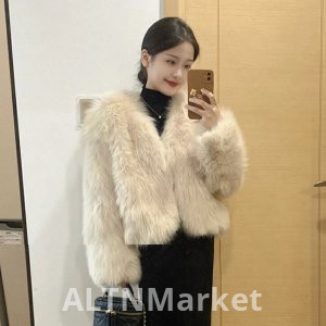 This Year Popular Winter Clothing Korean Drama Rich Family Gold Sense Thickened Apricot Color Furry Coat Chanel Style Imitation fur coat Coat Women
