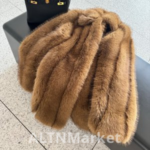 Medieval Brown Young Korean Style Fox Fur Internet Celebrity Celebrity inspired Environmentally Friendly Fur Coat Female Winter Mid-Length Style Plush Coat
