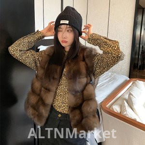 Pay Wisdom Well Afternoon Black Tea Russia Import Small Stars Zibeline Vest Short Style Mink Fur Coat for Women