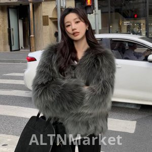 Environmentally Friendly Furry Rich Family Gold Imitation Fox Fur Fur Coat for Women Autumn and Winter Furry Coat Elegance By age