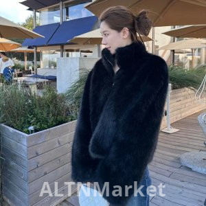New Style Fox Fur Coat for Women Winter Mandarin collar Environmentally Friendly Fur Thickened Super Nice Short Style Furry Coat Warm