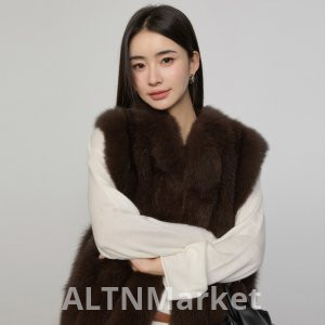 Студенты Совпадение Коричневый Финляндия sagafurs Импорт Цельная Кожа Лисий Мех Меховой Жилет Молодые Пальто для Женщин Новая Зима