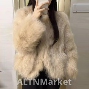 Korean Style Chanel Style White Environmentally Friendly Fur Furry Coat for Women Winter Superior Sense Fur One Thick Coat