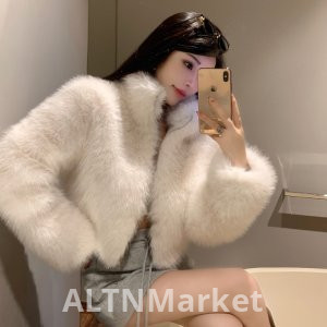 real photo Winter New Style Imitation The fox Furry Elegance Hot Girl Environmentally Friendly Imitation fur coat Short Style Furry Coat for Women Trendy
