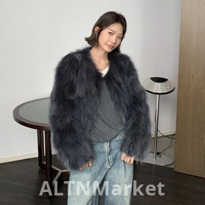 Jiajia Fur Ten Thousand Years Medieval Raccoon Fur Fur Coat Female Short Autumn and Winter Season Slimming Furry Coat for Women