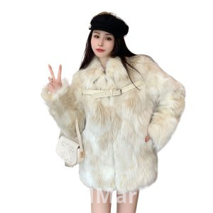real photo New Style Vintage Mix Color Hot Girl Warm Long Furry Loose Fit Top Thickened Environmentally Friendly Fur Short Style Coat for Women