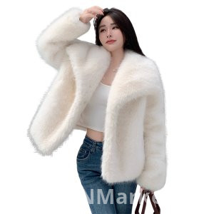 real photo Environmentally Friendly Fox Fur Fur Coat for Women Young A Coat Turn-Down Collar Furry Mink Skin Winter New Style Top