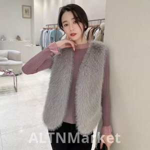 Environmentally Friendly Fur Vest Female Short Autumn and Winter Season New Style Imitation The fox Plush Velvet Vest Vest Sleeveless Vest Sleeveless Coat