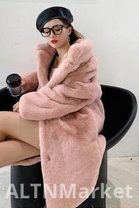 Winter New Style Mink Villi Plush Long Style Imitation fur coat Coat Mandarin collar Over-the-Knee Thickened Loose Fit Environmentally Friendly Coat for Women