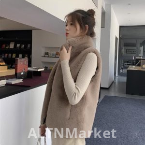 Autumn and Winter New Style Petite Imitation fur coat Vest Female Short Versatile Slim fit Vest Environmentally Friendly Mink Furry Coat Trendy