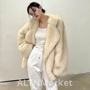 Winter New Style Thickened Imitation Fox Fur Young Elegance Mid-Length Style Environmentally Friendly Fur Coat Slimming Korean Style Coat Women