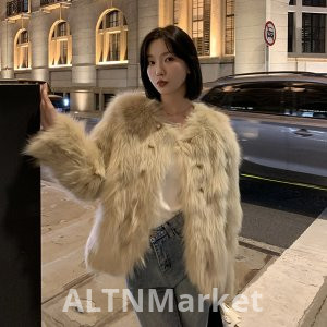 Environmentally Friendly Fur Chaebol Gold Winter New Style Fox Fur Young A Korean Style Fur Furry Coat Overcoat