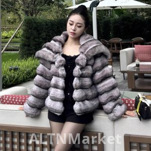 eleanor Breaking Master Winter New Style Superior Sense Imitation Rex rabbit Hair Warm Turn-Down Collar Fashionable Lady Fur Short Jacket