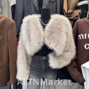 Korean Style Imitation fur coat Environmentally Friendly Hair Coat for Women Winter New Style Fashionable Fried Street Versatile Short Style Environmentally Friendly Plush Velvet Top