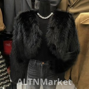 Korean Style Imitation fur coat Environmentally Friendly Hair Coat for Women Winter New Style Fashionable Fried Street Versatile Short Style Environmentally Friendly Plush Velvet Top