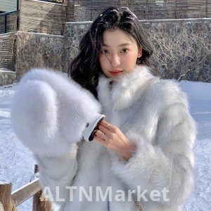 Environmentally Friendly Gradient Color Fox Fur Fur Coat Female Short Winter Korean Style New Style Tosca Na Plush Coat