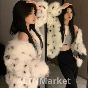 White Imitation Fox Fur Coat for Women Autumn and Winter Season Korean Style New Style Fur Hot Girl Thickened Furry Environmentally Friendly Fur Coat