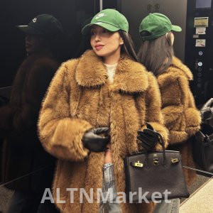Winter New Heavy American Style Hot Girl Vintage 70 Era Thickened Environmentally Friendly Artificial Fur Coat Mid-Length Style Coat