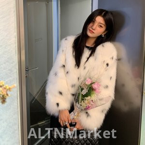 Jenny Fur Small Milk Leopard Fox Fur Fur Coat Female Short Young A Fried Street Korean Style Winter New Style Coat