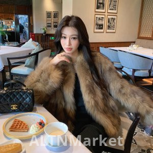 Brown Environmentally Friendly Fox Fur Fur Female Short Korean Style Winter New Explosion Models Thickened Elegance Furry Coat Young A