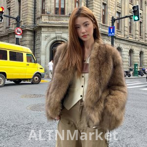 Han Yun Well Fur Starry Amber New Style Halo Dyeing Frost Color Import Fox Fur Fur Environmentally Friendly Furry Coat