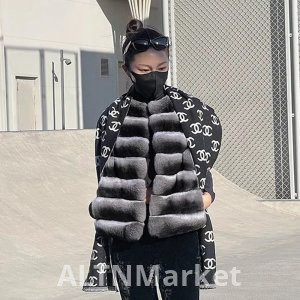 Korean Style Superior Sense Fashionable Lady Green -Blue Dragon Cat Coat for Women Environmentally Friendly Rabbit Fur Fur Vest Short Style Vest