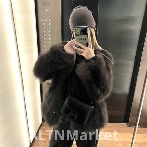 Winter New Style Environmentally Friendly Fox Fur Fur Coat for Women Young A Support Card Furry Superior Sense Brown Slimming Coat