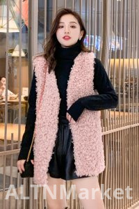 real photo Winter New Style Lamb Wool Vest for Women Environmentally Friendly Fur Sheep Curly Hair Young A Sleeveless Vest Vest Furry Coat