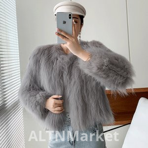 Winter Korean Style Coat New Style Imitation Fox Fur Fur Round Neck Environmentally Friendly Furry Coat Short Style Coat