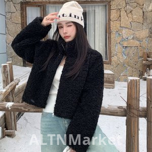 реальное фото Мандариновый воротник Зима Корейский Стиль Баранина Шерсть Пальто для Женщин Мода Casual Свободный Fit Короткий Стиль Куртка Кардиган Меховое Пальто