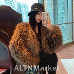 реальное фото Зима Новый Стиль Корейский Стиль Короткий Стиль Универсальный Похудение Имитация меха Шуба Меховое Пальто для Женщин Теплый Плюшевый Кардиган Топ