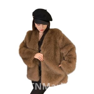 real photo Winter New Style Socialite Superior Sense Mid-Length Style Coat Support Card Environmentally Friendly Imitation fur coat Imitation The fox Furry Coat