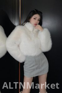real photo Original Hot Girl Imitation Fox Fur Coat Zipper Short Style Superior Sense Mandarin collar Women Korean Style Short Style Furry Fur