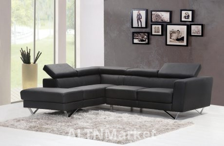 Modern grey couch and pillows