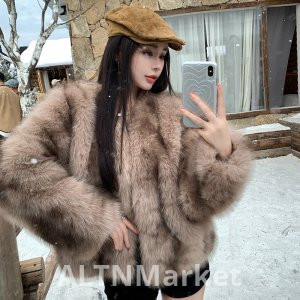 реальное фото Корейский стиль Новый стиль имитация лисий мех шуба для женщин мода экологически чистые V шеи молодой короткий стиль меховое пальто