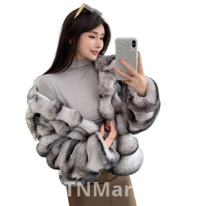 real photo Winter New Style Superior White Rich Beauty Elegance Small Sister Dragon Cat Environmentally Friendly ... Rabbit Fur Furry Coat