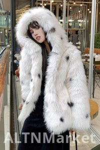 Korean Style Winter New Style Imitation Fox Fur Fur Coat Furry Coat Young A Warm Hooded Environmentally Friendly Furry