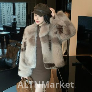real photo Mocha Cocoa Fox Whole Leather Import Imitation Fox Fur Fur Coat Female Short New Style Hair Fur Coat