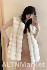 реальное фото Зимнее пальто средней длины стиль имитация кролика мех меховой жилет для женщин свободный Fit корейский стиль экологически чистые норки бархат меховой жилет