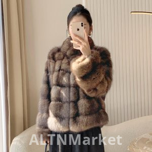 Зима Новый стиль Россия импорт звезды короткий стиль мандарин воротник Zibeline пальто для женщин мода западный стиль Marten пальто женщины