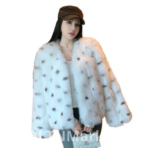 реальное фото Корейский стиль имитация лисий мех мех короткий стиль леопард точка меховое пальто зима экологически чистый новый стиль мех женщины