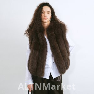 cleon Финляндия Импорт Мягкий Лисий Мех Полувысокий Воротник Без Рукавов Меховой Жилет Пальто Молодой Мех