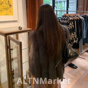 Korean Style Fur Vest for Women Winter New Style Korean Style Short Style Furry Coat Outerwear Vest Sleeveless Fox Fur Coat