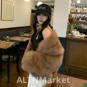 мини Мех Лунный свет Богиня Зима Новый Стиль Лисий Мех Шуба для Женщин Меховое Пальто Молодые A