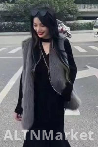 Осень и зима Корейский стиль Новый стиль Свободный покрой Имитация лисьего меха Экологически чистый мех Меховой жилет Средней длины Жилет сплошной цвет Пальто для женщин