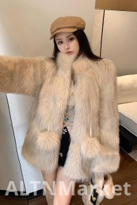 real photo Snowball Wizard Winter New Style Women Environmentally Friendly Fox Fur Fur Coat Young Furry Slimming Coat